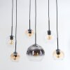 Koyoto hanging light, globe light, pendant light Amber, clear, Smoke-coloured, 6-light sources