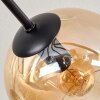 Koyoto ceiling light, globe light 85 cm Amber, chrome, Smoke-coloured, 8-light sources
