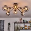 Koyoto ceiling light, globe light 85 cm Amber, clear, Smoke-coloured, 8-light sources