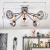 Koyoto ceiling light, globe light 85 cm Amber, clear, Smoke-coloured, 8-light sources
