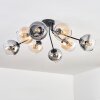 Koyoto ceiling light, globe light 85 cm Amber, clear, Smoke-coloured, 8-light sources