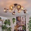 Koyoto ceiling light, globe light 85 cm Amber, clear, Smoke-coloured, 8-light sources