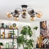 Koyoto ceiling light, globe light 81 cm Amber, chrome, Smoke-coloured, 10-light sources