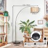 Bongal floor lamp, Arch lamps chrome, black, 1-light source, Fabric lampshade