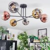 Koyoto ceiling light, globe light 72 cm chrome, gold, clear, coppery, Smoke-coloured, 6-light sources