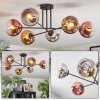 Koyoto ceiling light, globe light 72 cm gold, clear, coppery, Smoke-coloured, 6-light sources