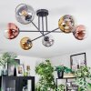 Koyoto ceiling light, globe light 72 cm gold, clear, coppery, Smoke-coloured, 6-light sources