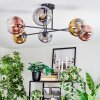 Koyoto ceiling light, globe light 72 cm gold, clear, coppery, Smoke-coloured, 6-light sources