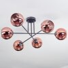 Koyoto ceiling light, globe light 72 cm coppery, 6-light sources