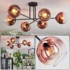 Koyoto ceiling light, globe light 78 cm clear, coppery, 6-light sources