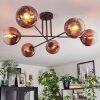 Koyoto ceiling light, globe light 78 cm clear, coppery, 6-light sources