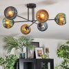 Koyoto ceiling light, globe light 78 cm blue, gold, green, 6-light sources