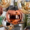 Gastor hanging light, globe light, pendant light Amber, chrome, coppery, Smoke-coloured, 8-light sources