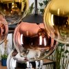 Gastor hanging light, globe light, pendant light chrome, gold, clear, coppery, Smoke-coloured, 8-light sources