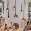 Ripoll hanging light, globe light, pendant light Amber, clear, Smoke-coloured, 6-light sources