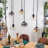 Ripoll hanging light, globe light, pendant light Amber, clear, Smoke-coloured, 6-light sources