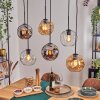 Ripoll hanging light, globe light, pendant light Amber, clear, Smoke-coloured, 6-light sources