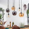 Ripoll hanging light, globe light, pendant light Amber, clear, Smoke-coloured, 6-light sources