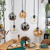 Ripoll hanging light, globe light, pendant light Amber, clear, Smoke-coloured, 6-light sources
