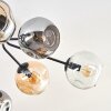 Ripoll ceiling light, globe light Amber, clear, Smoke-coloured, 8-light sources