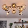 Ripoll ceiling light, globe light Amber, clear, Smoke-coloured, 8-light sources