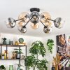 Koyoto ceiling light, globe light 81 cm Amber, clear, Smoke-coloured, 10-light sources