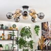 Koyoto ceiling light, globe light 82 cm Amber, Smoke-coloured, 10-light sources