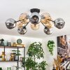 Koyoto ceiling light, globe light 82 cm Amber, Smoke-coloured, 10-light sources