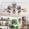 Ripoll ceiling light, globe light Amber, Smoke-coloured, 10-light sources