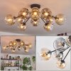 Ripoll ceiling light, globe light Amber, clear, Smoke-coloured, 10-light sources