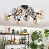 Ripoll ceiling light, globe light Amber, clear, Smoke-coloured, 10-light sources