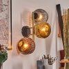 Ripoll globe light, wall light gold, black, 3-light sources