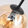 Koyoto ceiling light, globe light 81 cm Amber, chrome, clear, Smoke-coloured, 10-light sources