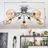 Koyoto ceiling light, globe light 81 cm Amber, clear, 10-light sources