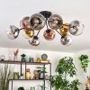 Koyoto ceiling light, globe light 81 cm gold, clear, coppery, Smoke-coloured, 10-light sources