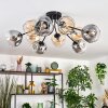 Ripoll ceiling light, globe light Amber, clear, Smoke-coloured, 10-light sources