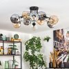 Ripoll ceiling light, globe light Amber, clear, Smoke-coloured, 12-light sources