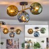 Ripoll ceiling light, globe light gold, black, 3-light sources