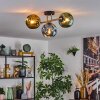 Ripoll ceiling light, globe light gold, black, 3-light sources