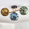 Ripoll ceiling light, globe light gold, black, 3-light sources