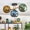 Ripoll ceiling light, globe light gold, black, 3-light sources