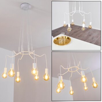 Cuyama Pendant Light white, 6-light sources