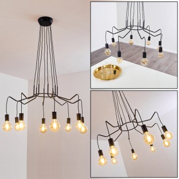 Cuyama Pendant Light black, 8-light sources