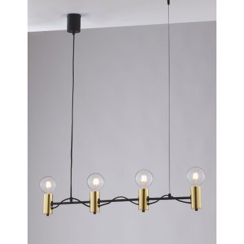 Gnarp Pendant Light black-gold, 4-light sources