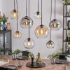 Koyoto hanging light, globe light, pendant light Amber, clear, Smoke-coloured, 8-light sources