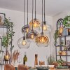 Ripoll hanging light, globe light, pendant light Amber, clear, Smoke-coloured, 6-light sources