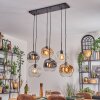 Ripoll hanging light, globe light, pendant light Amber, clear, Smoke-coloured, 6-light sources