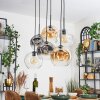 Ripoll hanging light, globe light, pendant light Amber, clear, Smoke-coloured, 6-light sources