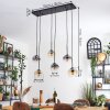 Ripoll hanging light, globe light, pendant light Amber, clear, Smoke-coloured, 6-light sources