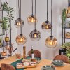 Ripoll hanging light, globe light, pendant light Amber, clear, Smoke-coloured, 6-light sources